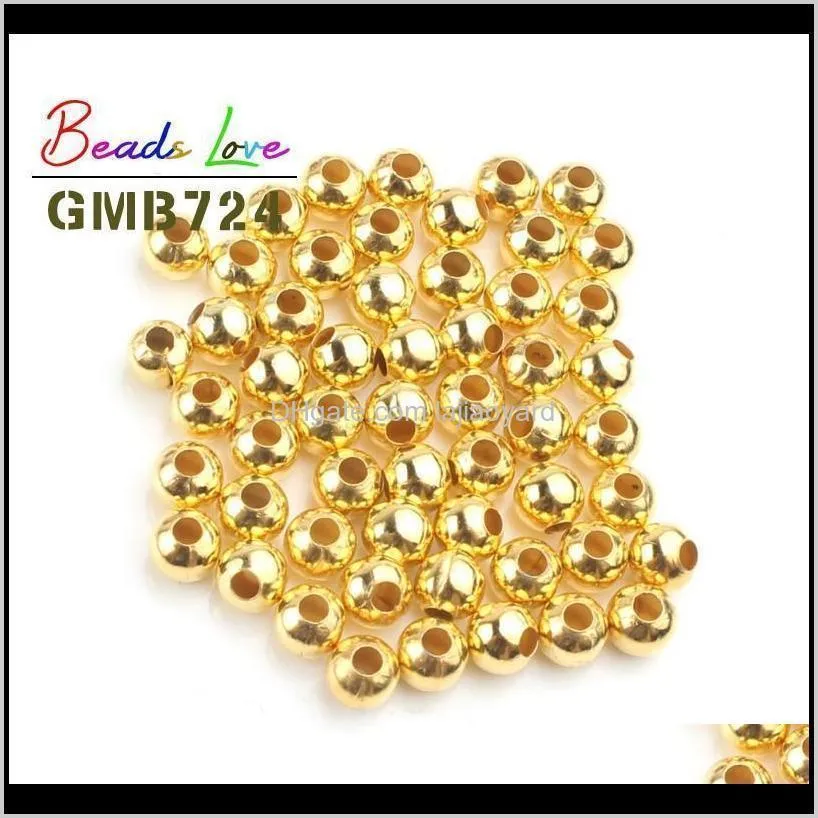 m 4mm 6mm metal beads round loose spacer beads for jewelry making diy bracelet necklace accessories wholesale wmtnnm