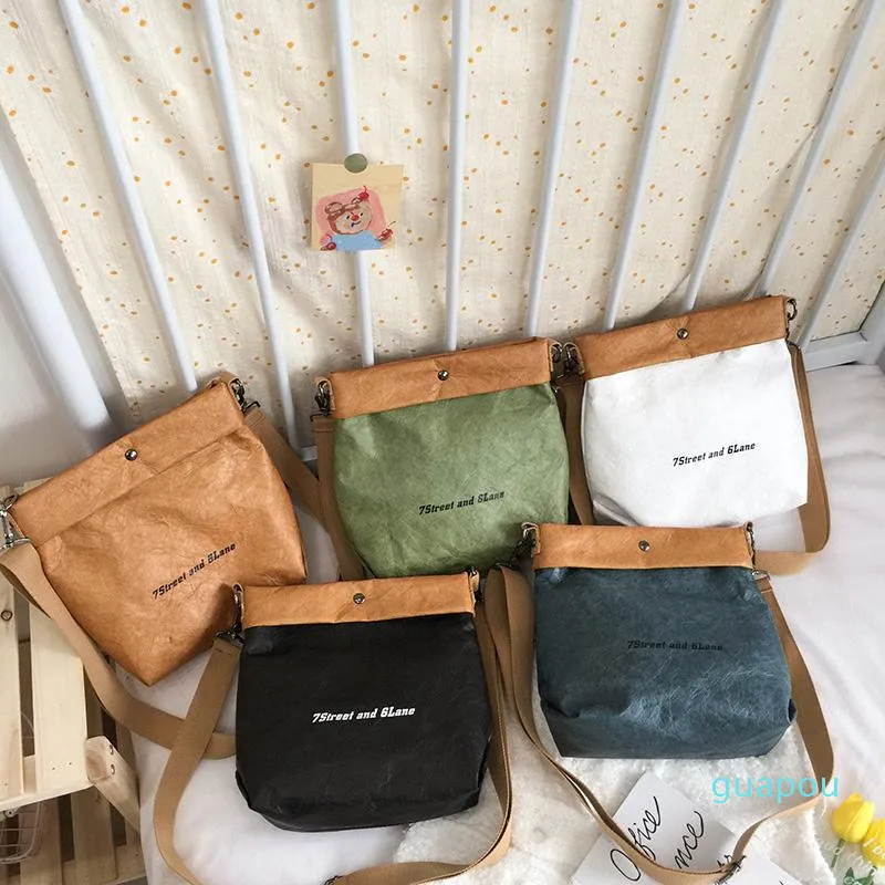 Torby wieczorowe Vintage Paper Tkaniny Crossbody Dla Kobiet Marka List Graficzny Mały żeński wiadro torba na ramię