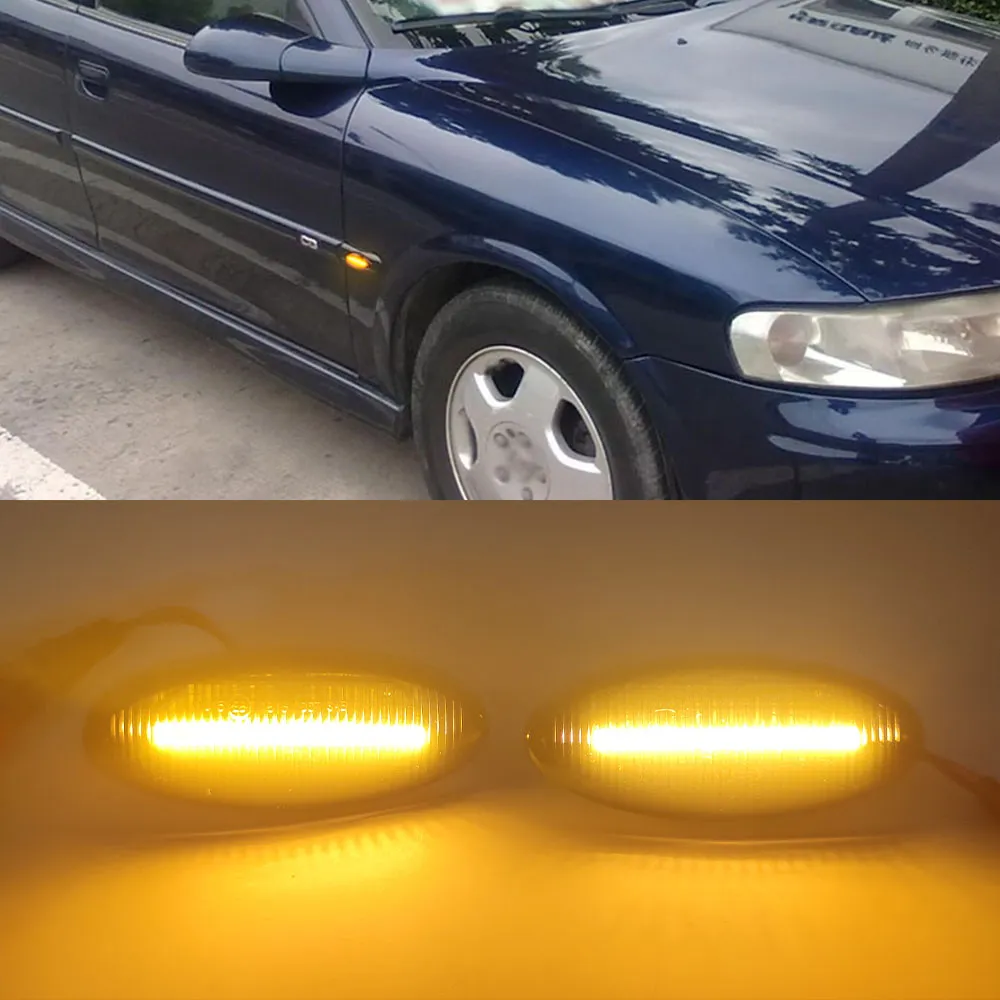 1Set dla Opel Vectra B 1995-2002 Dynamiczny bursztynowy marker boku LED Sygnał skrętu Sygnał sekwencyjny Wskaźnik Mrugnięcia