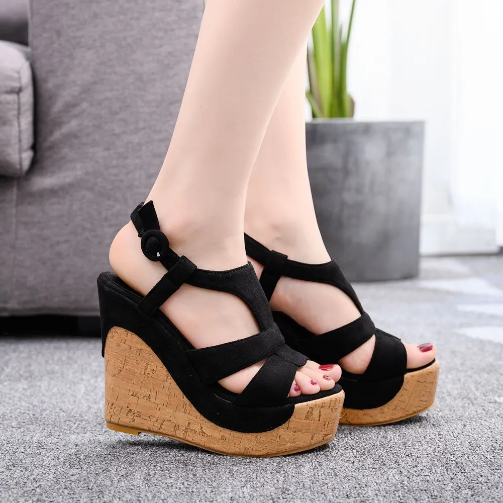 Women's Stylish Wedge Heeled Sandals Breathable Lace - Temu Slovakia