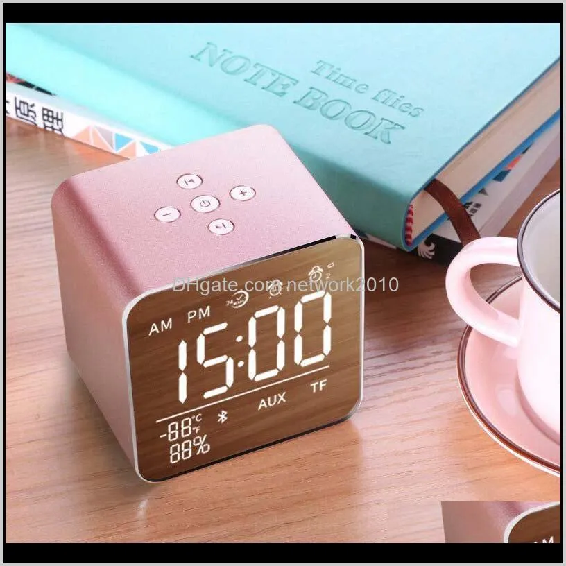 fashion alarm clock radio portable bluetooth speaker plug in memory cassette display alarm clock compatible smartphone audio & makeup