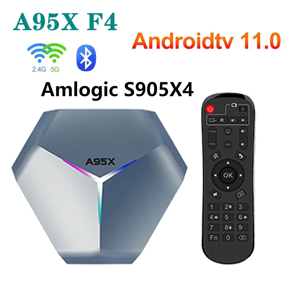 A95X F4 RGB AMLOGIC S905X4 Smart Android 11 TV Box 4K HD YOUTUBE 2GB RAM 16GB ROM WIFI SET TOP BOX 2G 16G VS A95X F3