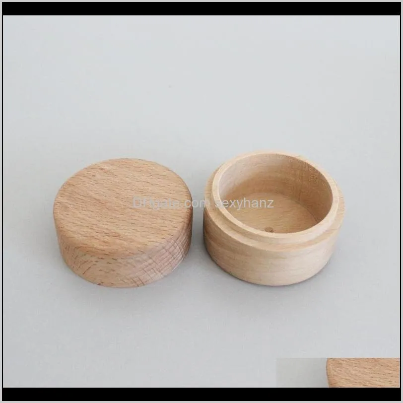 Packaging & Display Drop Delivery 2021 Mini Round Wooden Storage Boxes Ring Vintage Decorative Natural Craft Jewelry Box Case Wedding Accesso