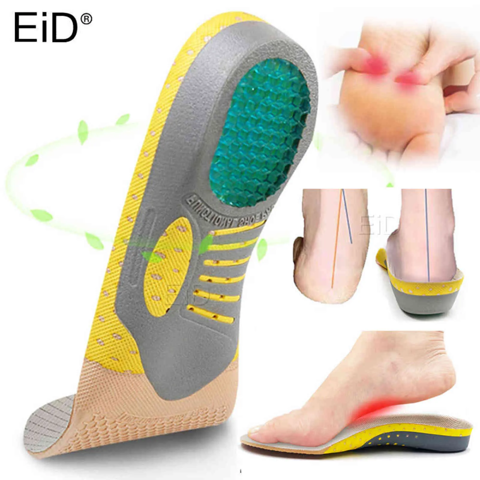 EiD PVC Silicone Gel Orthopedic Shoes Sole Insoles Flat Feet Orthotic