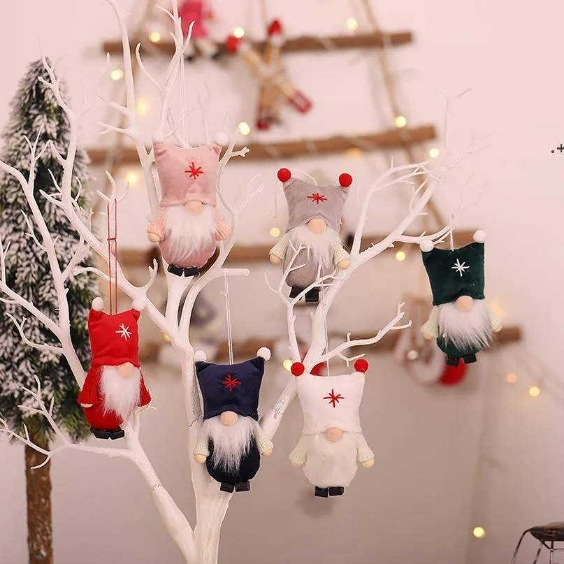 Décorations de Noël sans visage vieil homme pendentif arbre de Noël ornement poupée créative 6 styles cadeaux de Noël JJB11142