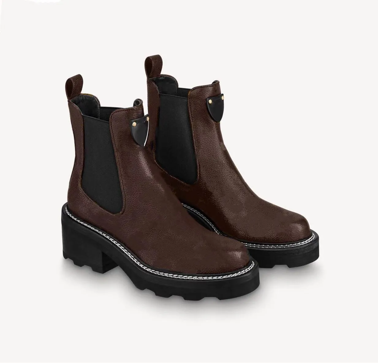 Dam klassiska Beaubourg ankelstövlar Äkta läder Mode Martin Boot 1A8QCI Designer Vinter Casual Skor