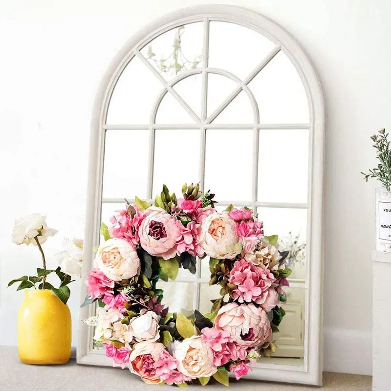 1PCS Door Front Wreath Peony Artificial Flowers Garland Autumn