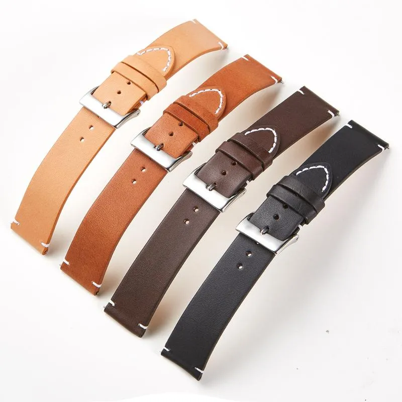 Watch Bands Quick Release Genuine Leather Watchbands 20mm 22mm For 4 40mm 44mm Bracelet Galaxy Classic 42mm 46mm