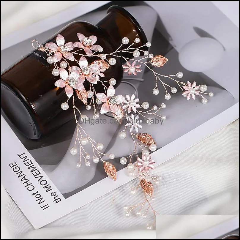 Hair Clips & Barrettes Headgear Golden Leaf Flower Preal Handmade Simple Beautiful Natural Hairband Wedding Dress Accessories Bridal
