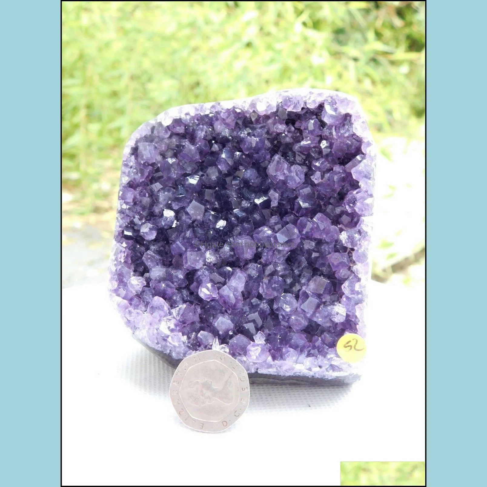 Natural Amethyst geode quartz cluster crystal specimen Healing