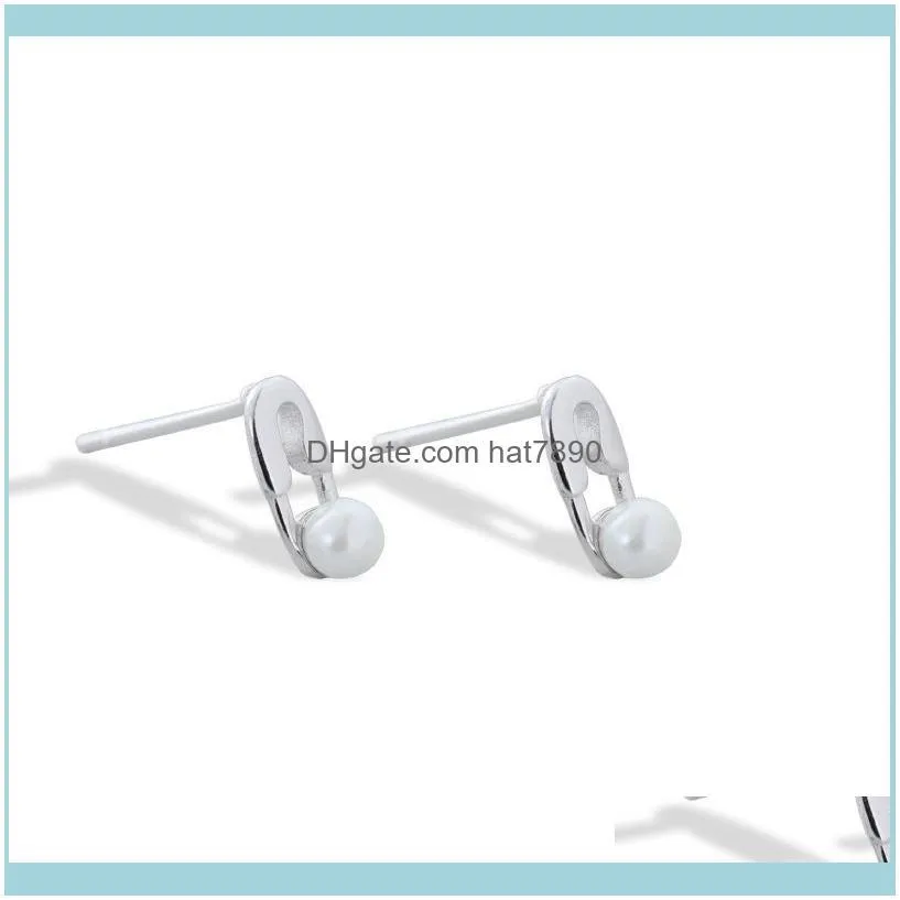 S925 silver ear nail simple fashion pin Pearl Earrings personality refined elegant new design earrings for women