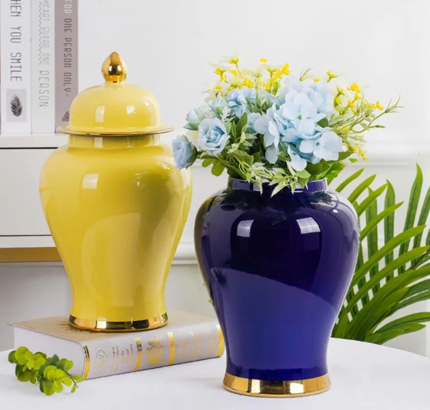 Vazen klassieke glazuur porselein algemene jar keramische vaas snoep opslagtank multifunctionele potten vintage home decor