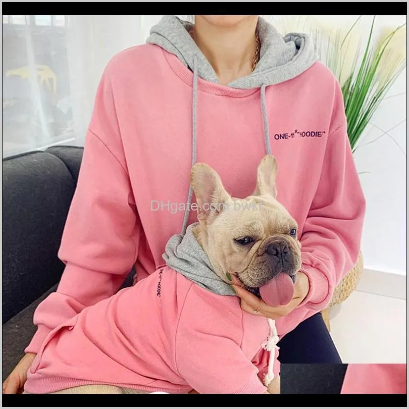 owner-pet matching clothes for dog winter clothes warm dogs pets clothing for dog hoodie costume pug french bulldog ropa perro 201127