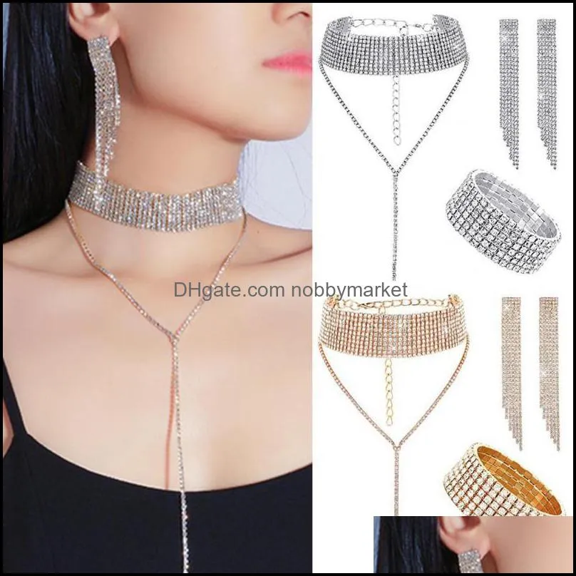 Earrings & Necklace Jewelry 1 Set Trendy Lightweight Choker Tassels Bracelets Lady Women All Match For Prom