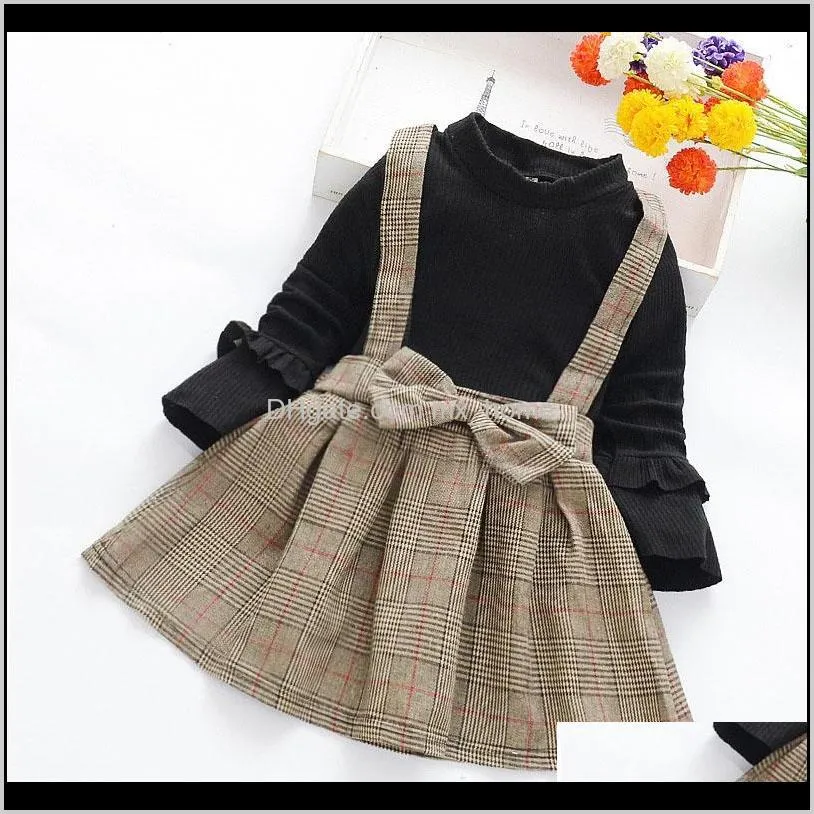 girls cute grid printed dresses 3 design winter autumn long sleeve kids design dress girls princess dress 1-7t 04