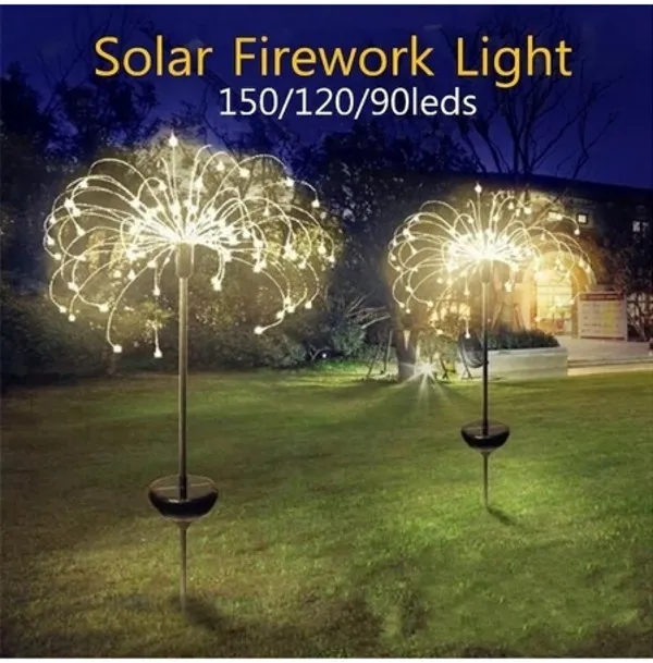 Lampe de pissenlit de Globe d'herbe extérieure à énergie solaire 90/120/150 LED pour la lumière de vacances de lampe de paysage de pelouse de jardin