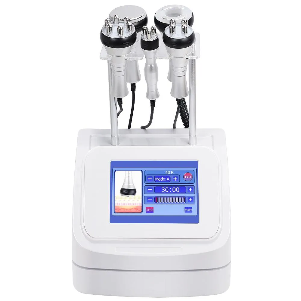 5 in 1 슬리밍 최신 미니 휴대용 40K Cavitation 5 핸들 홈 RF 진공 마사지 기계