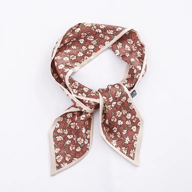 Multifunctional Hair Scarf Bands Chiffon Print Bandana Ponytail Holder Vintage Accessories for Women Girls