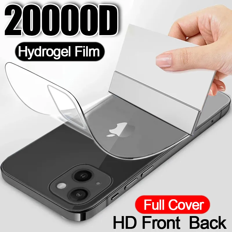 Protecteur d'écran de couverture complet 20000d pour iPhone 13 12 11 Pro Max Hydrogel Film 7 8 6 6s plus x xr xs max 13 pas de verre