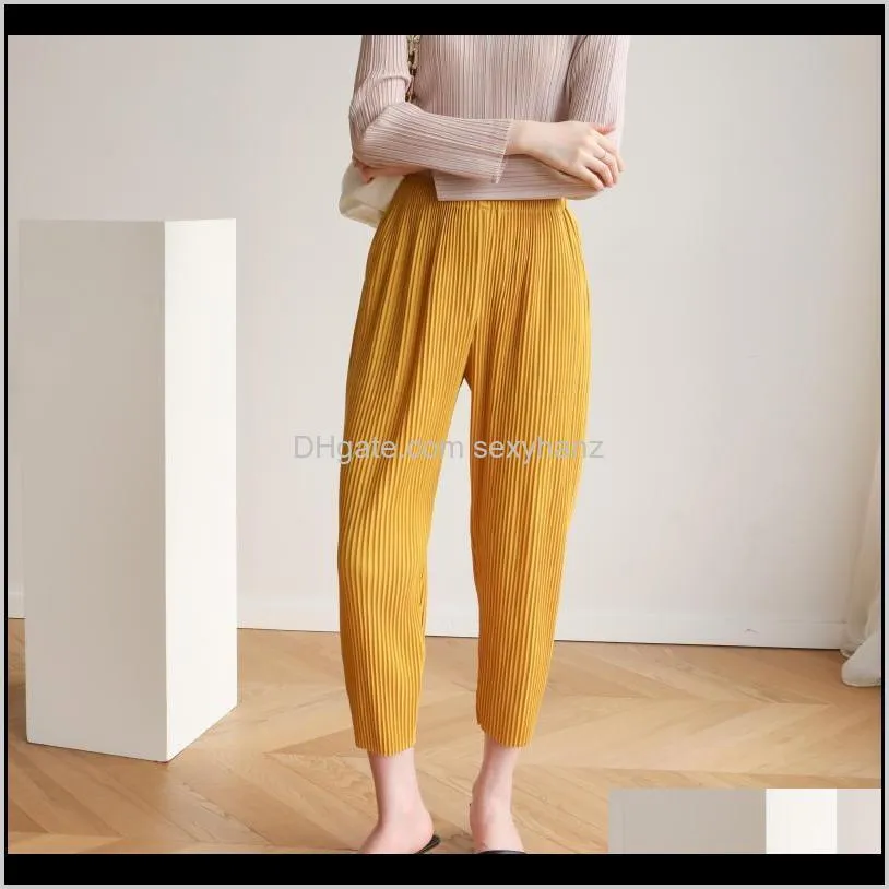 Pants Capris Womens Clothing Apparel Drop Delivery 2021 Autumnwinter Mizhai Pleated Thickening Slimming Trend Radish Versatile Casual Small F