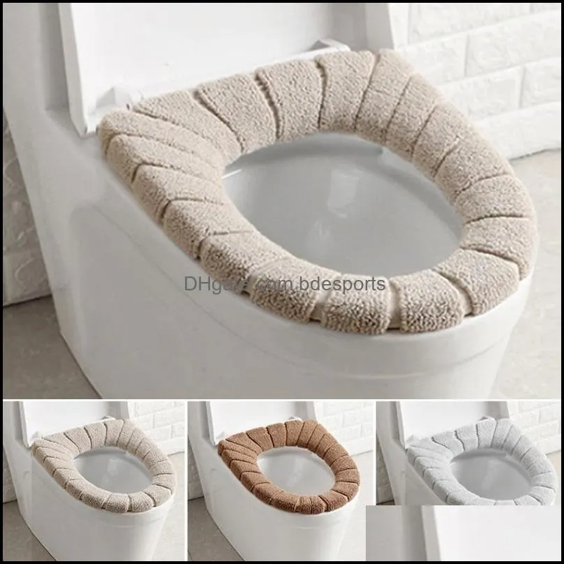 Bath Accessory Set Home Travel Paste Toilet Seat Bathroom Closestool Washable Soft Warmer Mat Cover Pad Cushion