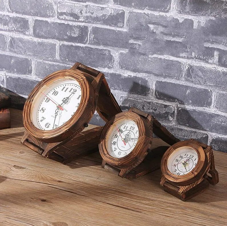 Horloges murales horloge Vintage Design moderne bois pur Protection de l'environnement rétro montre créative technologie décoration de la maison