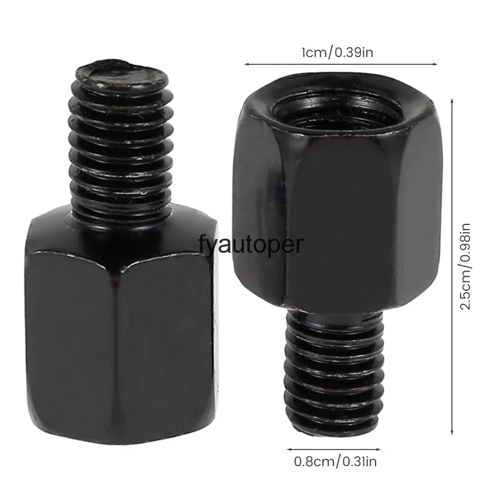 2PCS Clockwise And Counterclockwise 10mm To 10mm Motorcycle Rearview Mirror Screw Thread Adapter Conversion Bolt Motorbike Mirror Screws I956326597