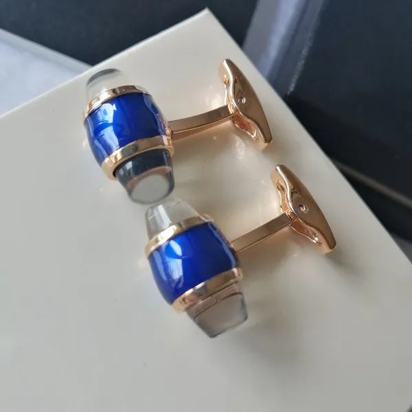 L-M32 Designer Cuff Links for men French Shirt CuffLinks Blue resin Luxury Design High Quality top gift