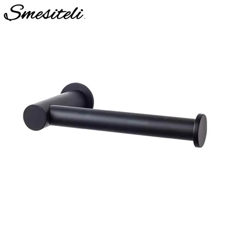 Smesiteli Black Paper Holder Sus304 Stainless Steel Wall Mount Bathroom Lavatory Rolling Toilet High Quality Holders 210720