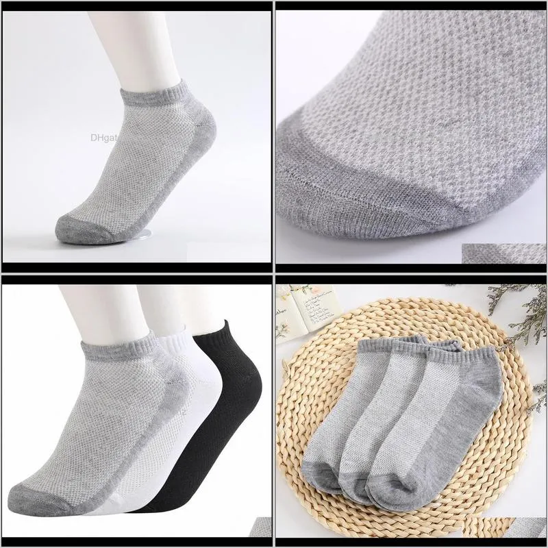 20pcs=10pair solid mesh men`s socks invisible ankle socks men summer breathable thin boat size eur 36-44 cheap price rated 63hj#