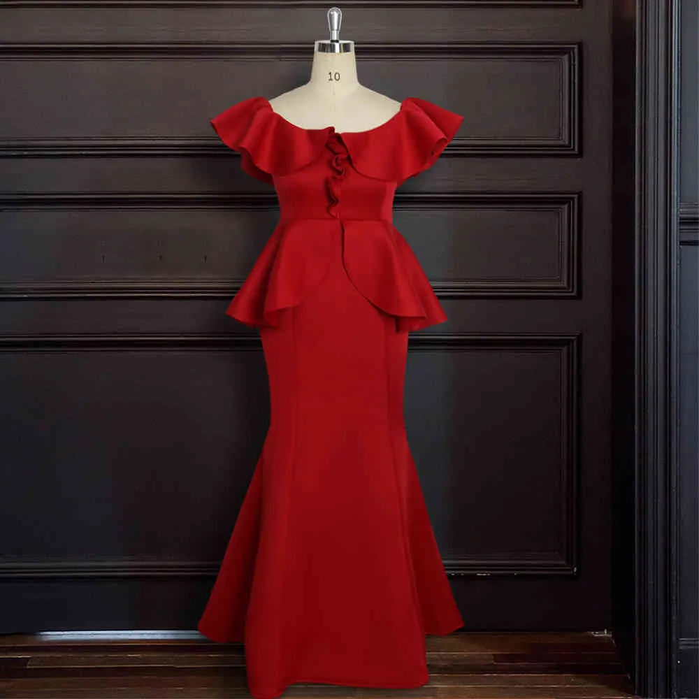Off-Shoulder Red Maxi maxi dress with Bodycon Ruffle... Off-Shoulder Red Maxi maxi dress with Bodycon Ruffle...
