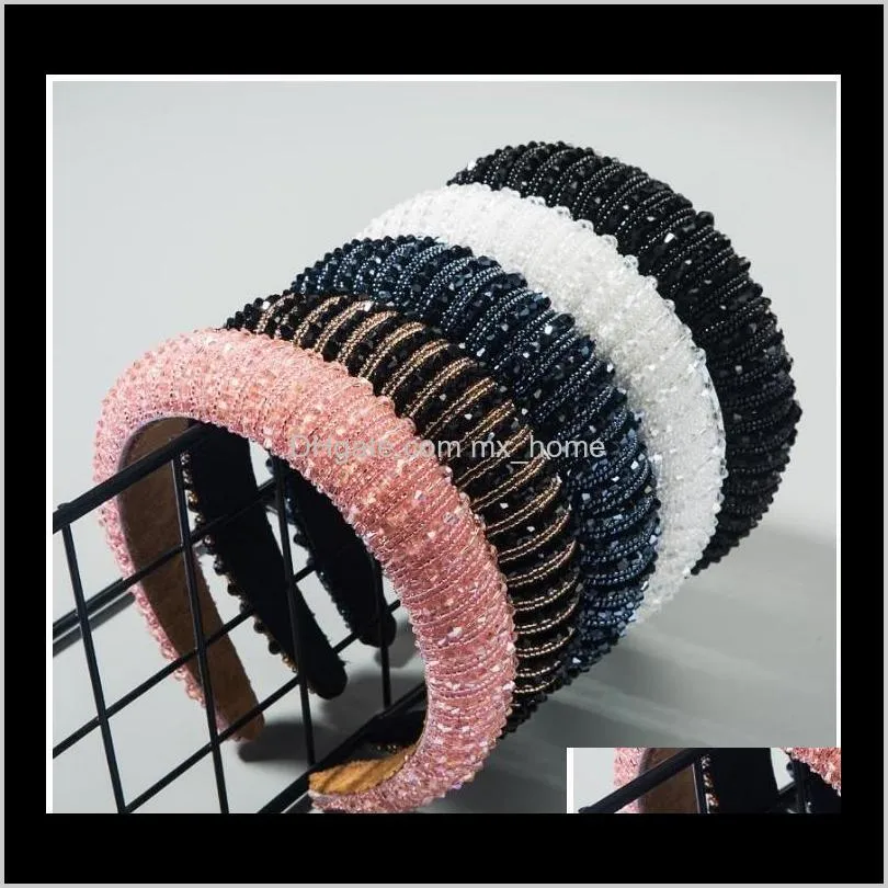 Baby Kids Maternity Drop Delivery 2021 11 Colors Full Crystal Bands For Girls Shiny Padded Diamond Headband Hoop Fashion Hair Accessories F6F