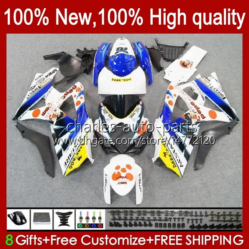 Korpus motocyklowy dla Suzuki GSX R1000 GSXR 1000 1000CC Fairings K7 07 08 48NO.40 GSXR1000 GSXR-1000 GSXR1000CC 2007 2008 GSX-R1000 2007-2008 OEM Osoba White Pepephone