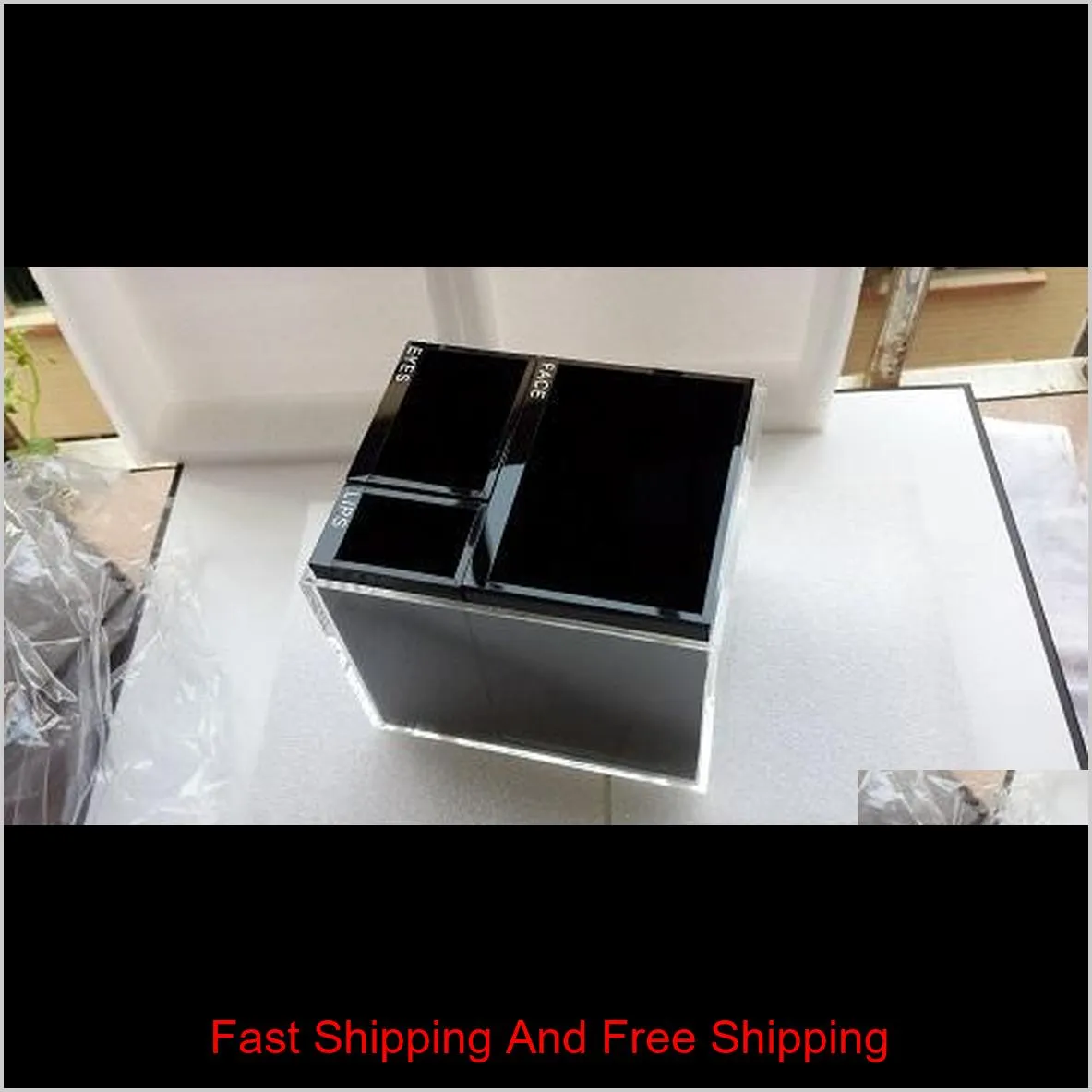 classic acrylic makeup box cosmetic holder desktop mirror makeup tools lipstick jewelry storage tray tissue box for wedding box