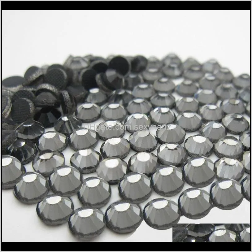 high quality rhinetones flatback ss6 ss10 ss16 ss20 ss30 gray hot fix rhinestones