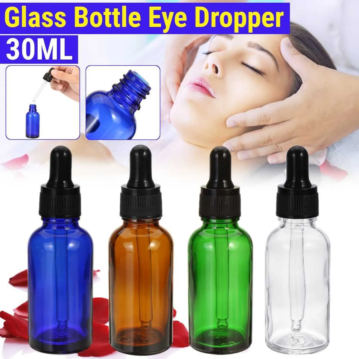 20 PCS Bernstein Klar Leere Spray Dropper Lagerung Container Nachfüllbare Kunststoff/glas Flasche Make-Up Kosmetische Werkzeug Frauen