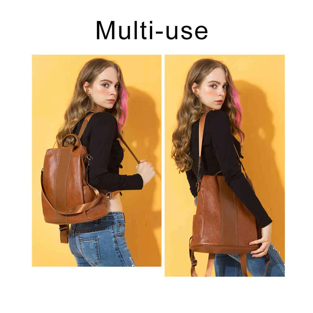 HERALD FASHION Qualität Leder Anti-dieb Frauen Rucksack Große Kapazität Haar Ball Schule Tasche für Teenager mädchen Männlich Reisetaschen k726