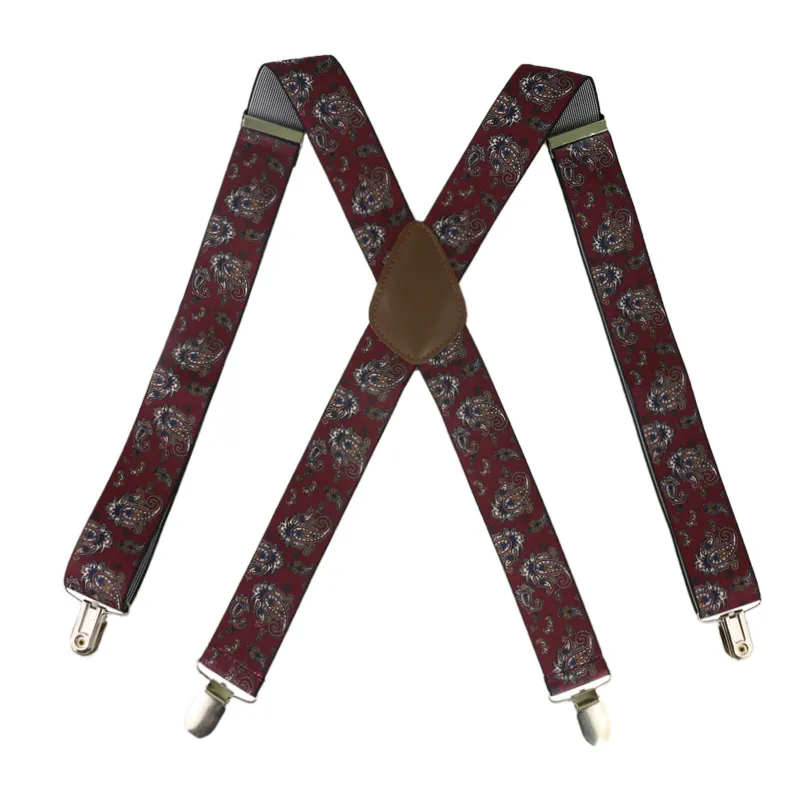 HUOBAO Mens Suits Elastic Women Strap Adjustable Braces Paisley Suspenders