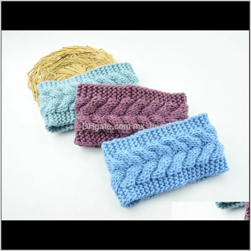 fashion knitted headbands woman new hairband winter soft elastic headband candy color 32 colors handmade crochet hairbands