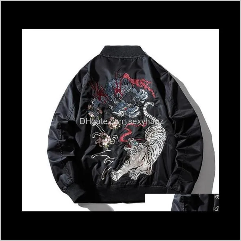women new lover men`s jacket coat spring autumn embroidery bomber dragon tiger windbreaker casual sweethearts outwear1