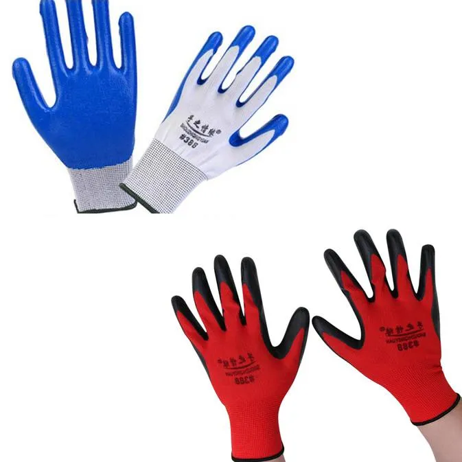 Disposable Vinyl Gloves Wholesale Nylon Wearable Coated Nitrile Dipping