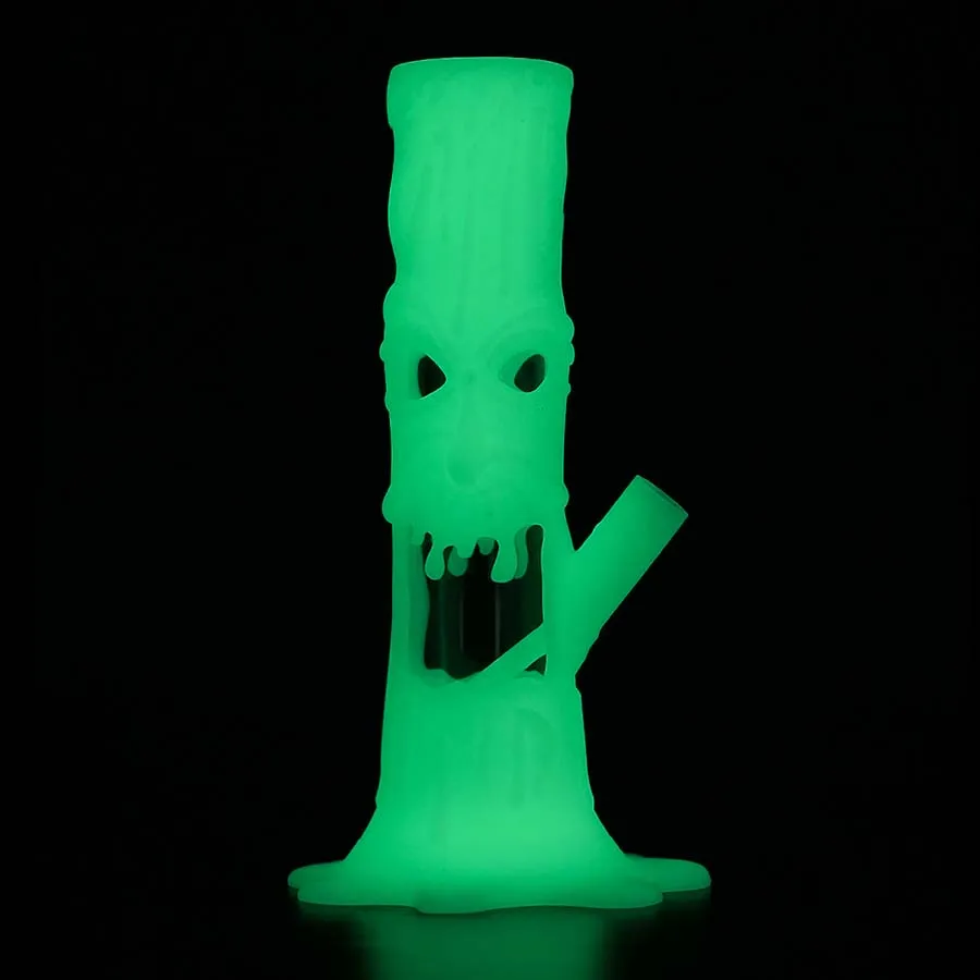 Water pipe staright bong glow in the dark silicone smoking bongs dab rig bubbler Hookah