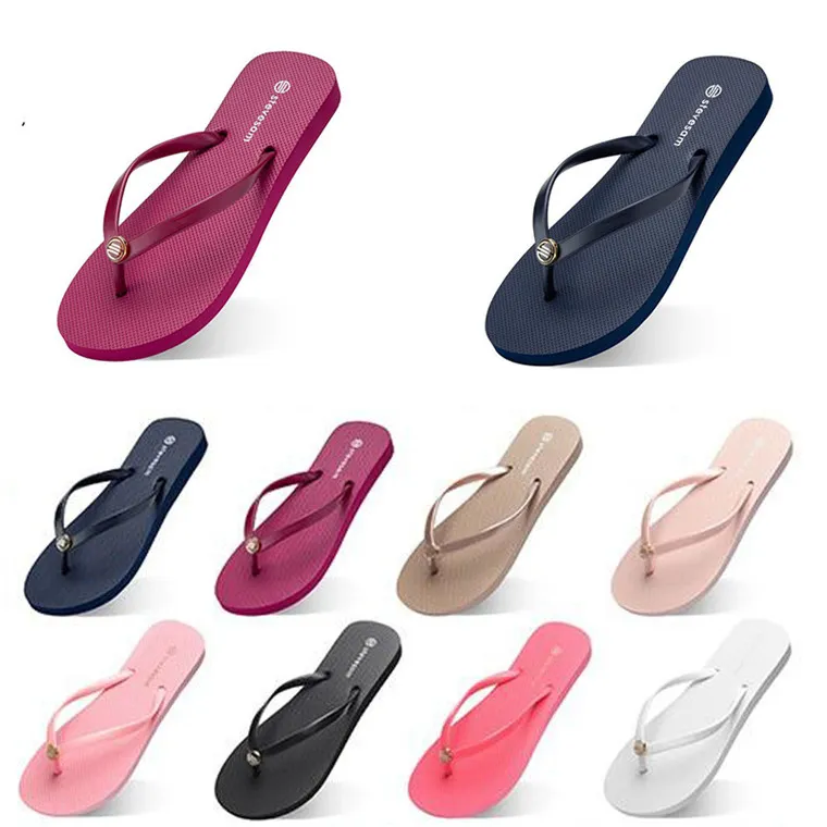 Mode Hausschuhe Strandschuhe Flip Flops Genre21 Damen Grün Gelb Orange Marine Bule Weiß Rosa Braun Sommer Sport Sneaker 35-38