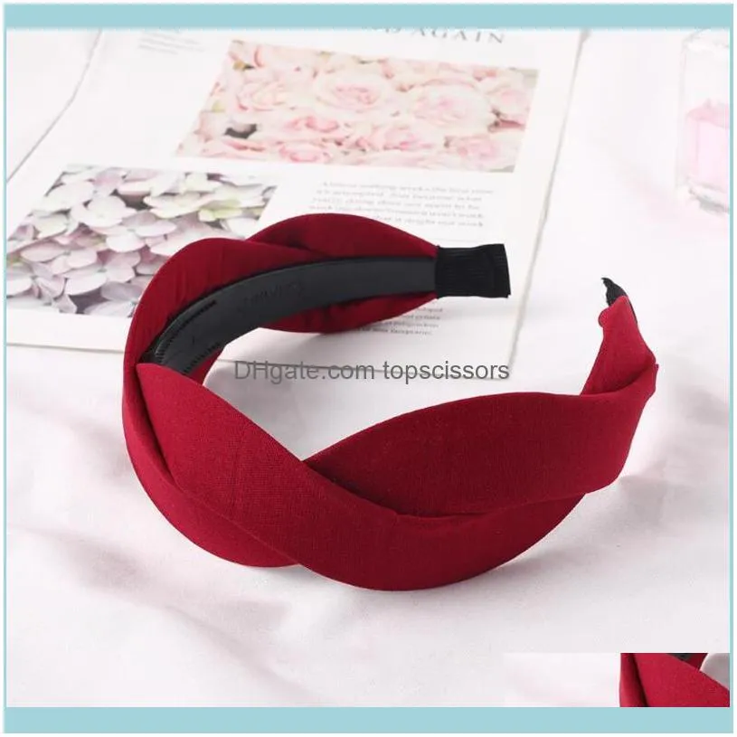 Fashion Wide Side Headband Cross Knot Hairband For Women Solid Hair Band Girls Summer Accessories Wholesale1