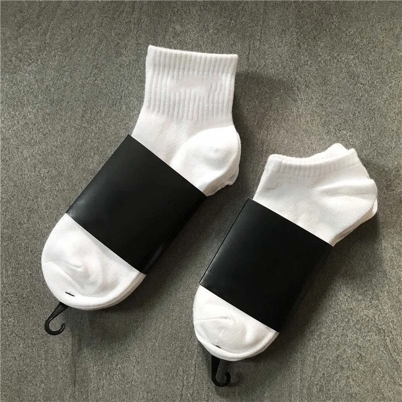 Knöchelsocken für Herren, kurze Socken aus hochwertiger Baumwolle mit Fußmuster, Sportsocken, Schwarz, Weiß