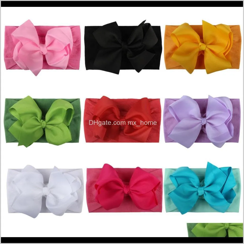 ins baby hair accessories super soft nylon ribbon big bow children`s jewelry lovely princess hair band