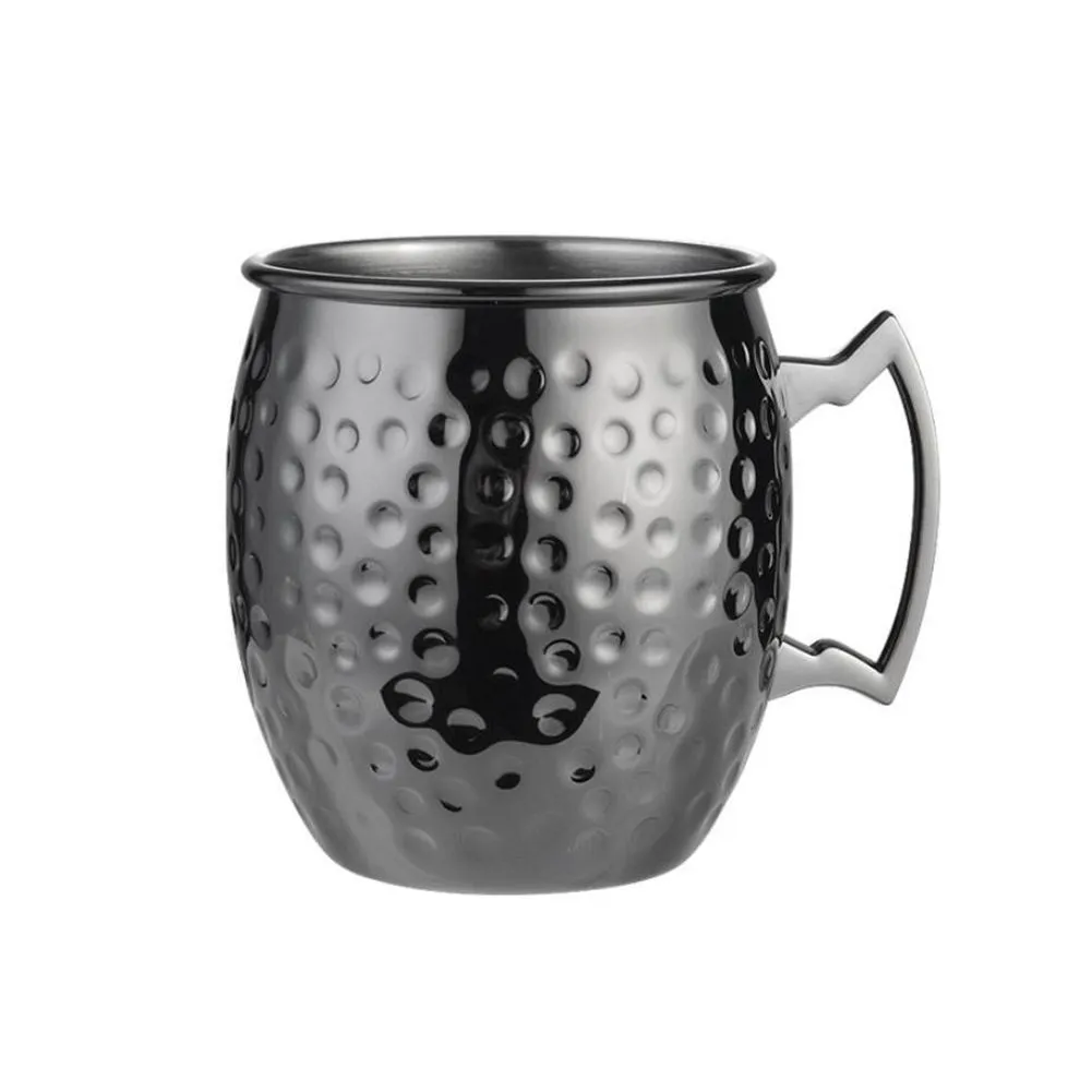 50pcs Moscow Mule Mug 530ml DHL/FedEx Stainless Steel KTV Mugs Hammered Copper Plated Beer Cup Coffee Cups Bar Drinkware Mugs 18oz For Cocktail With Retail Packing Box