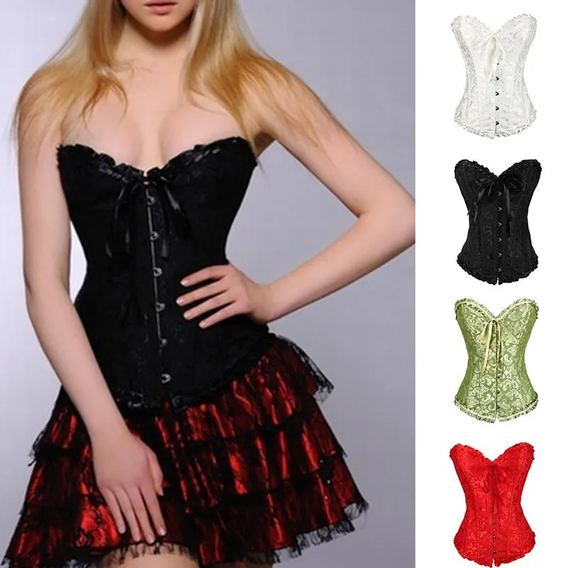 Riemen dames veter omhoog bonte korset bruids vintage bustier top overbust taille cincher vorm plus size j55