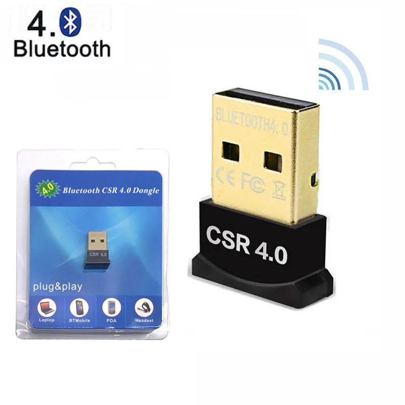 CSR 4.0 Bluetooth-adaptrar USB Dongle Receiver PC Bärbar dator Audio Trådlös transceiver Stöd Multi-enheter