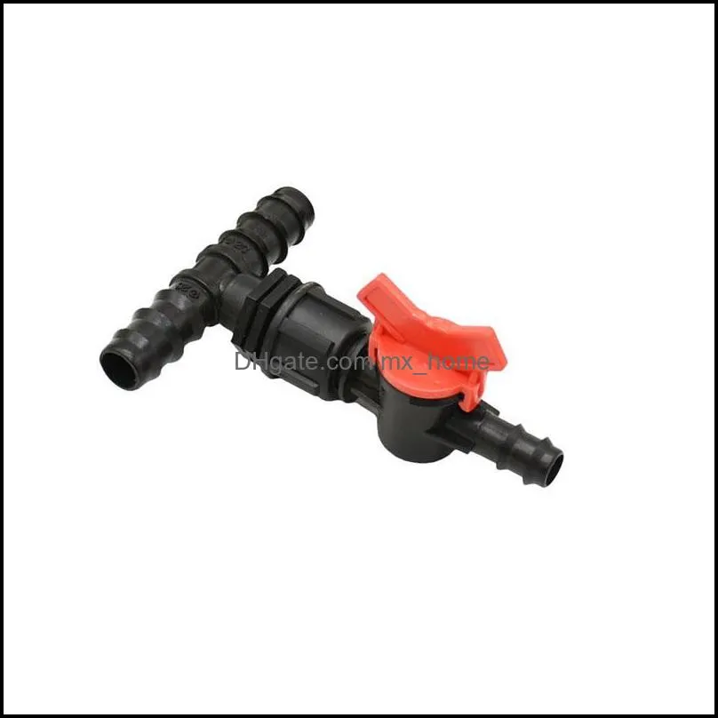 Garden Hose 25mm To 20mm 16mm Tee Barb Water Splitter With Valve Reducing 3 Way Connector 1pcs Watering Equipments